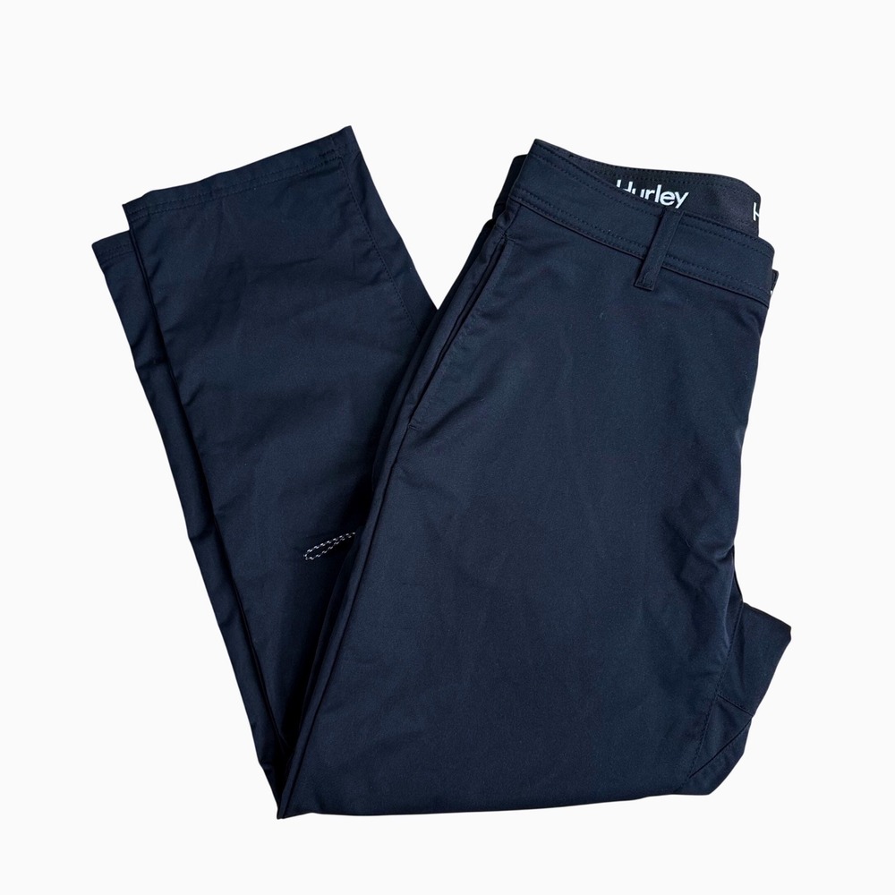 Hurley Jet Set Tech Pant Men 34x29 Black Classic Straight Leg Outdoor/Everyday
